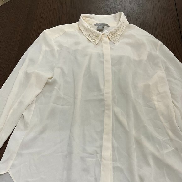 H&M - (NWT) Blouse with Beading, Natural White - Picture 5 of 5